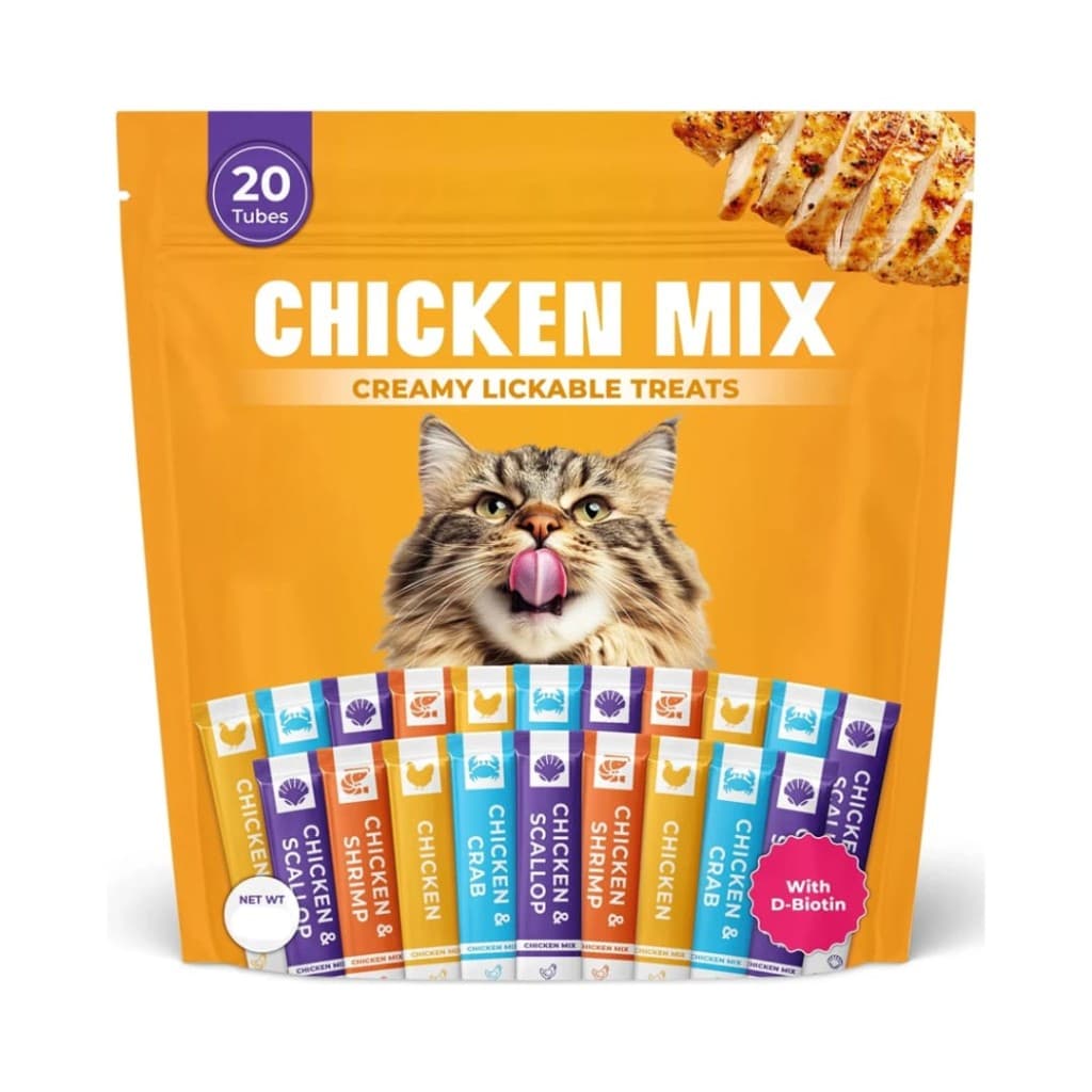 Nexvora Supply Chicken Mix creamy lickable cat treats, 20 tubes